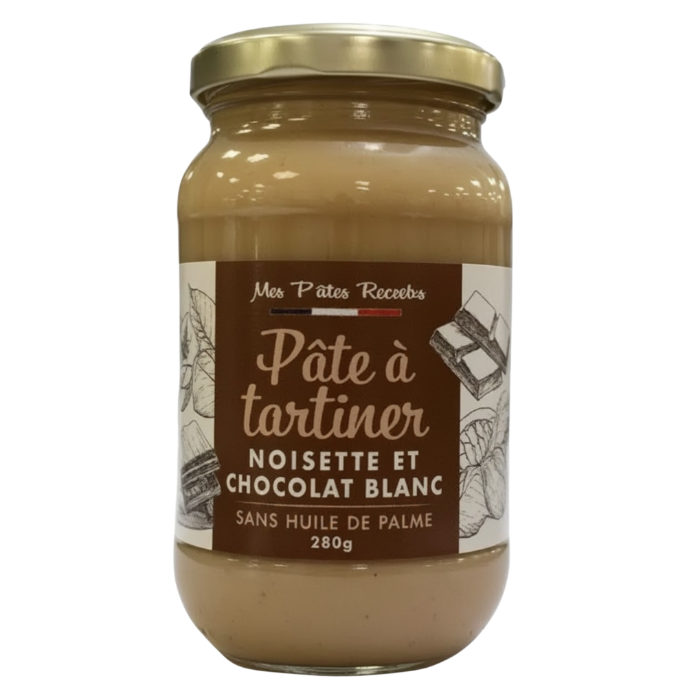 Pâte à tartiner noisettes chocolat blanc 280g