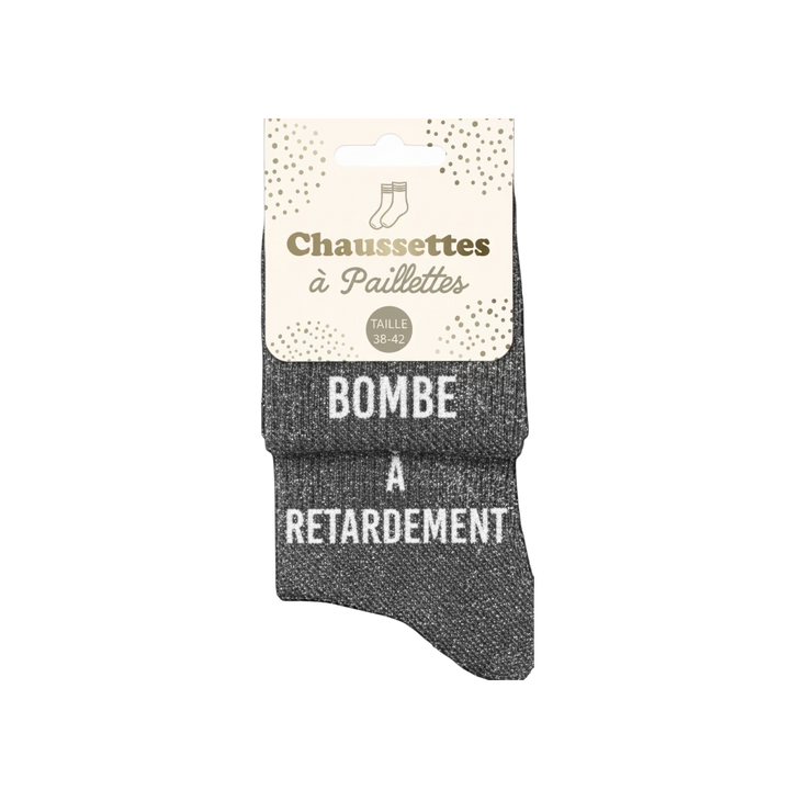 Duo de chaussettes à paillettes pour femme