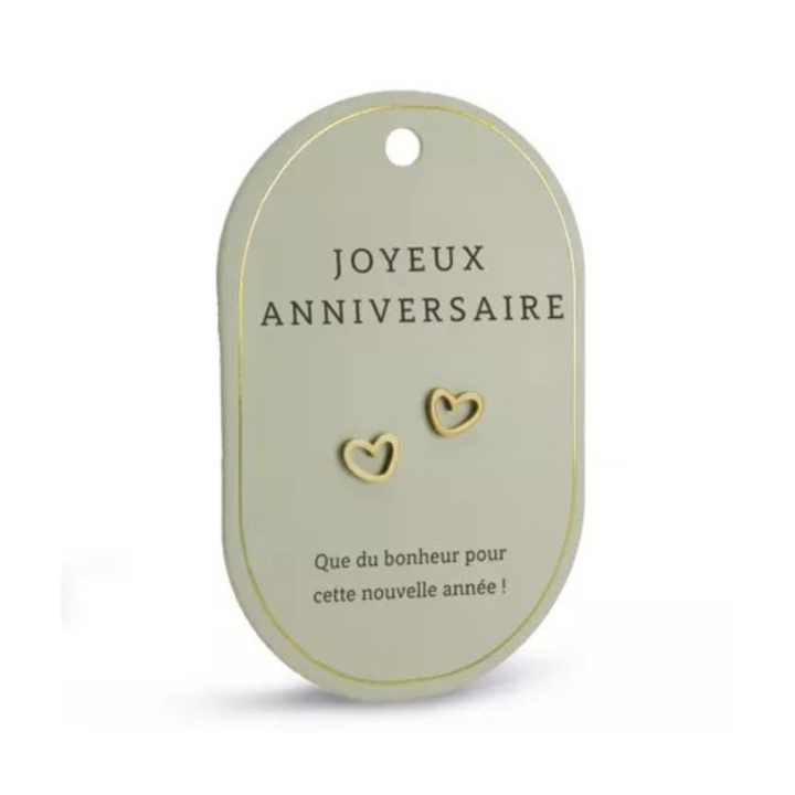 Boucles d'oreilles Joyeux Anniversaire en acier inoxydable cadeau anniversaire femme