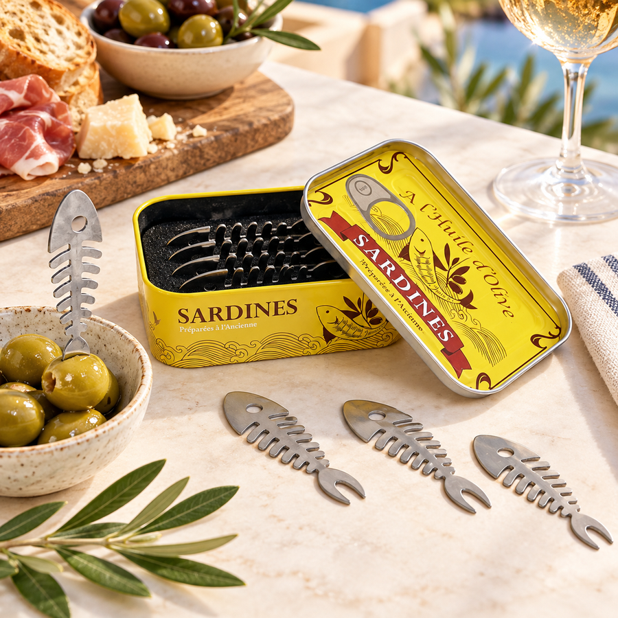 Set de 6 petites fourchettes pour apéritif en acier inoxydable