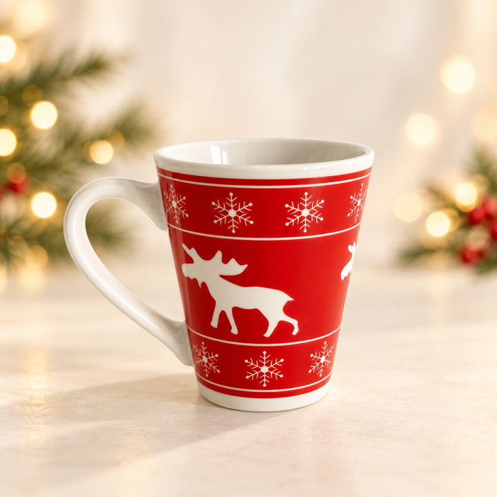 Mug de Noël Grand élan blanc