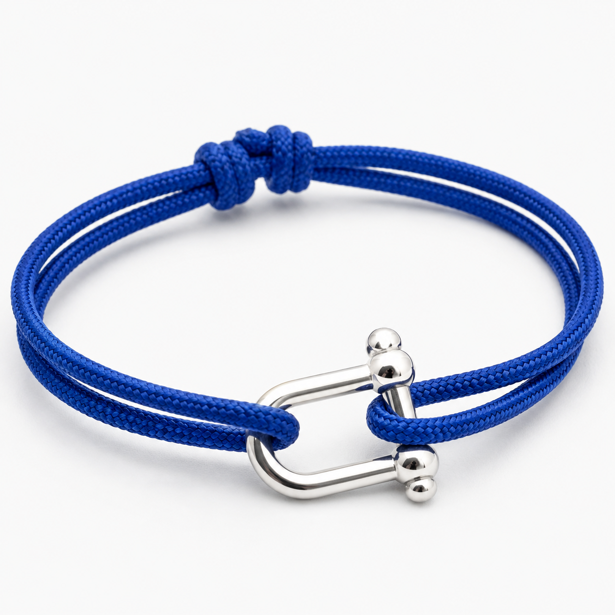 Bracelet homme en paracorde bleu avec fermoir