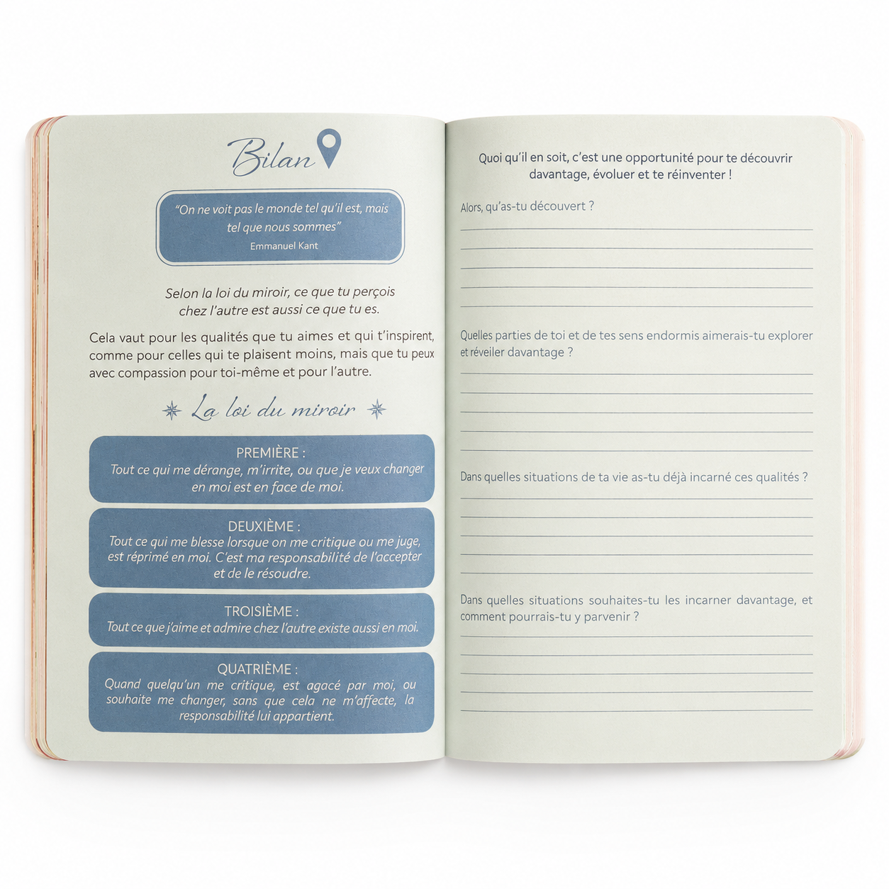 Détail du carnet bien-être idéal pour un moment de détente et d’écriture