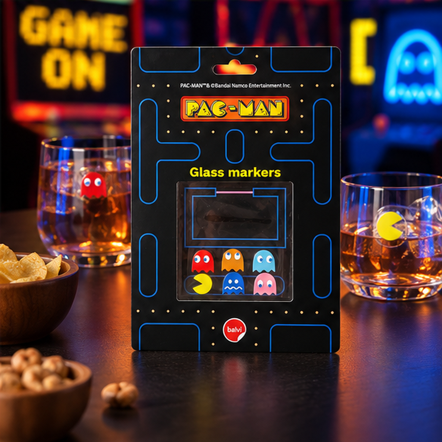 Marque-verres Pac-Man réutilisables de différentes couleurs