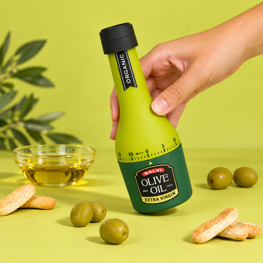 Minuteur de cuisine mécanique en forme de bouteille d’huile d’olive