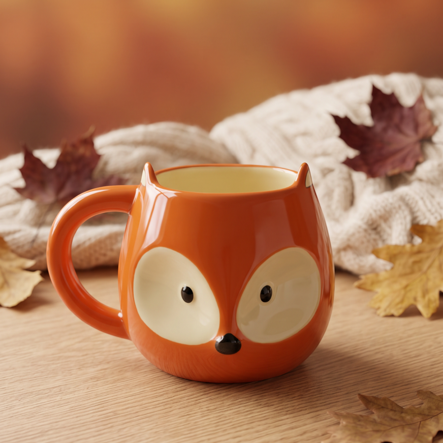 Grande tasse renard en céramique capacité 482 ml