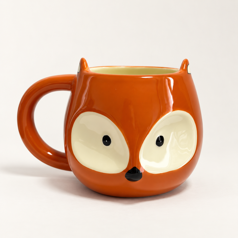 Mug renard en céramique avec visage d’animal