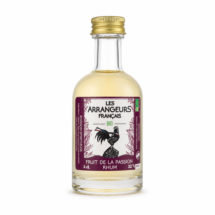 Mini bouteille de rhum arrangé bio au fruit de la passion