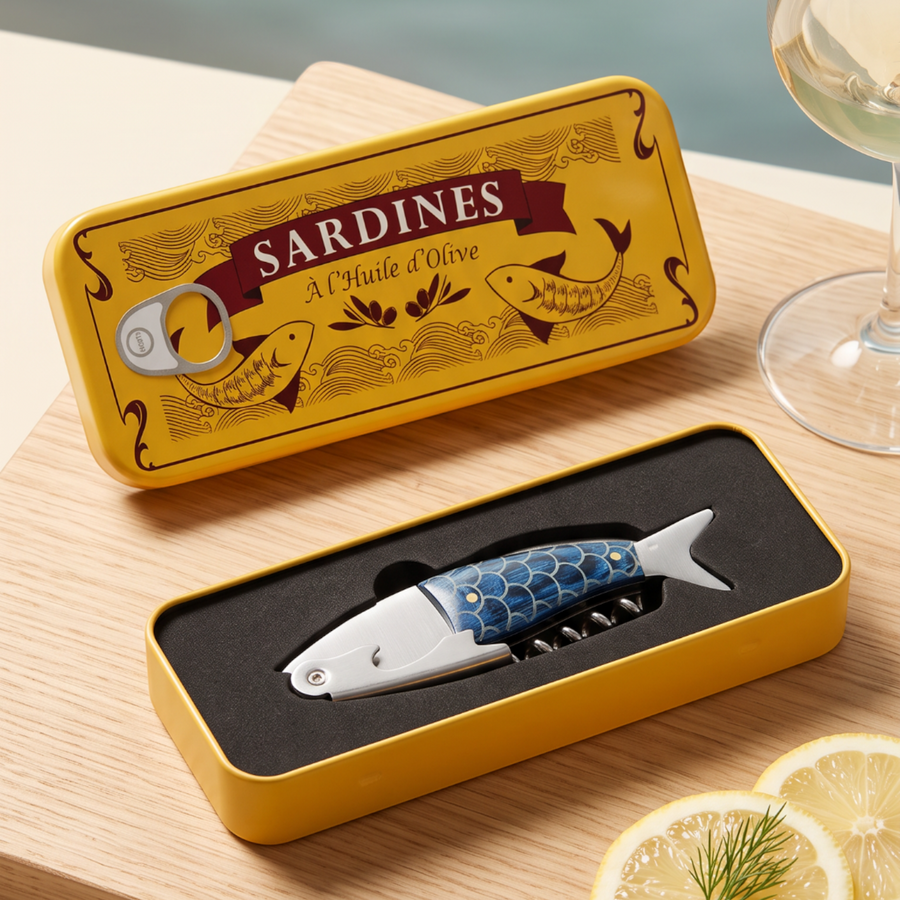 Ouvre-bouteille et tire-bouchon sardine multifonction